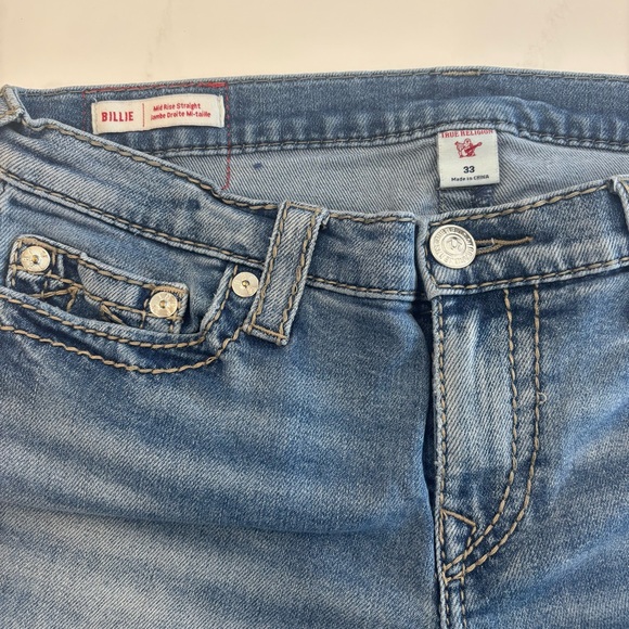 True Religion Billie Mid Rise Straight Jeans size 33 - Picture 2 of 11
